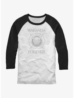 Marvel Black Panther Wakanda Forever Logo Raglan T-Shirt