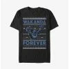 Marvel Black Panther Wakanda Forever Ugly Christmas T-Shirt