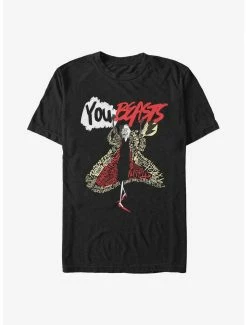 Disney Cruella You Beasts Typography Art T-Shirt